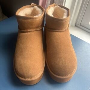 Bearpaw Tan Suede Ankle Boots